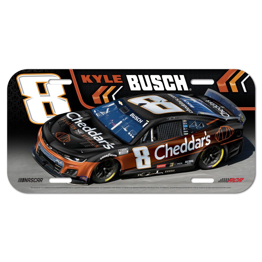 2025 Kyle Busch Cheddar's plastic license plate
