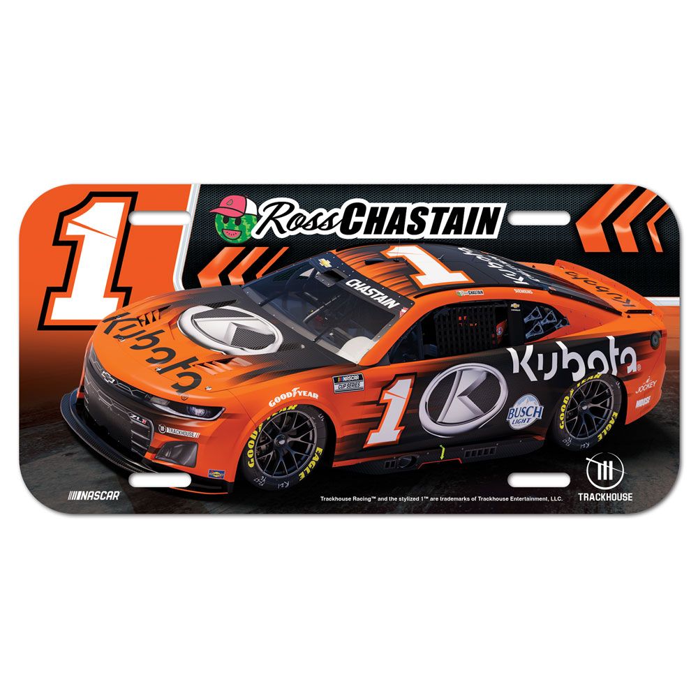 2025 Ross Chastain Kubota plastic license plate