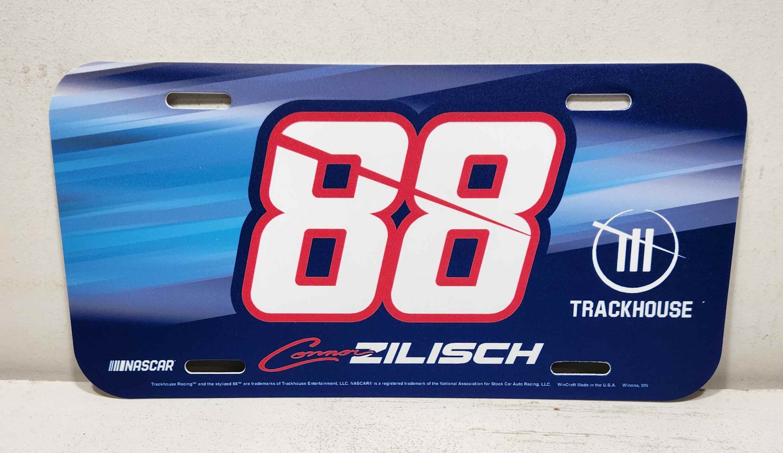 2026 Connor Zilisch Trackhouse plastic license plate