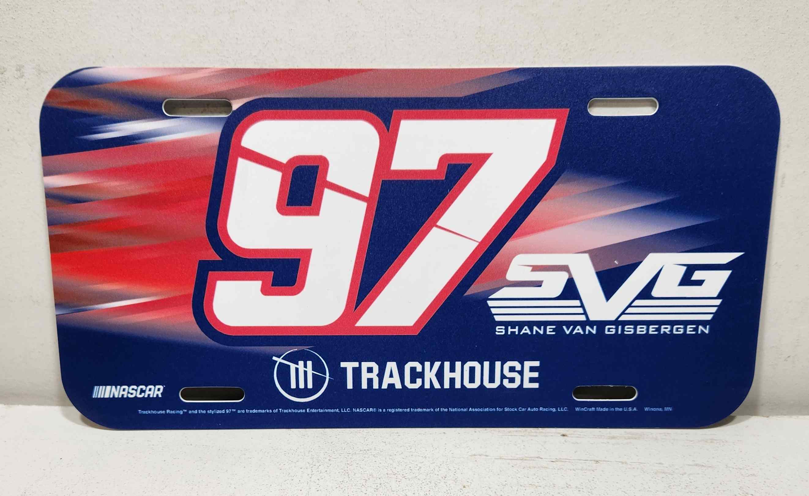 2026 Shane Van Gisbergen Trackhouse Plastic License Plate
