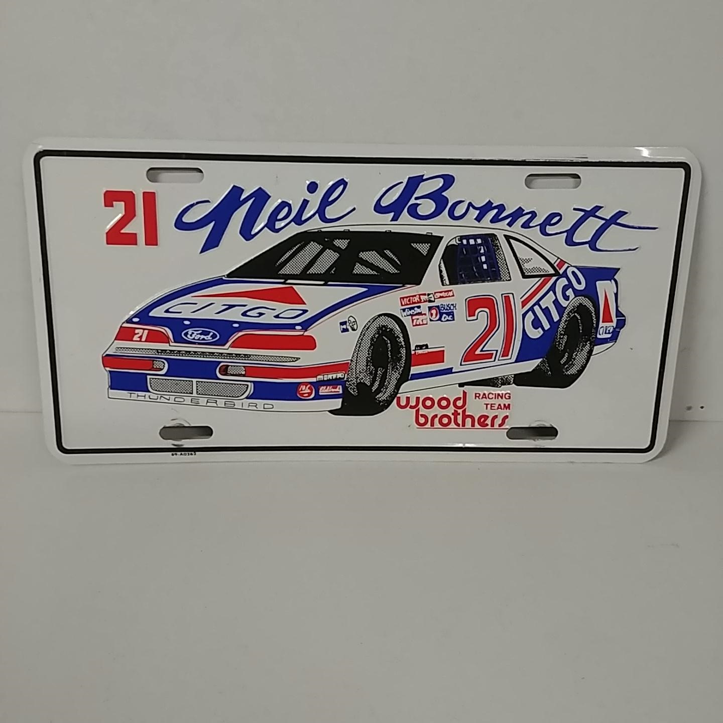 1989 Neil Bonnett Citgo metal license plate
