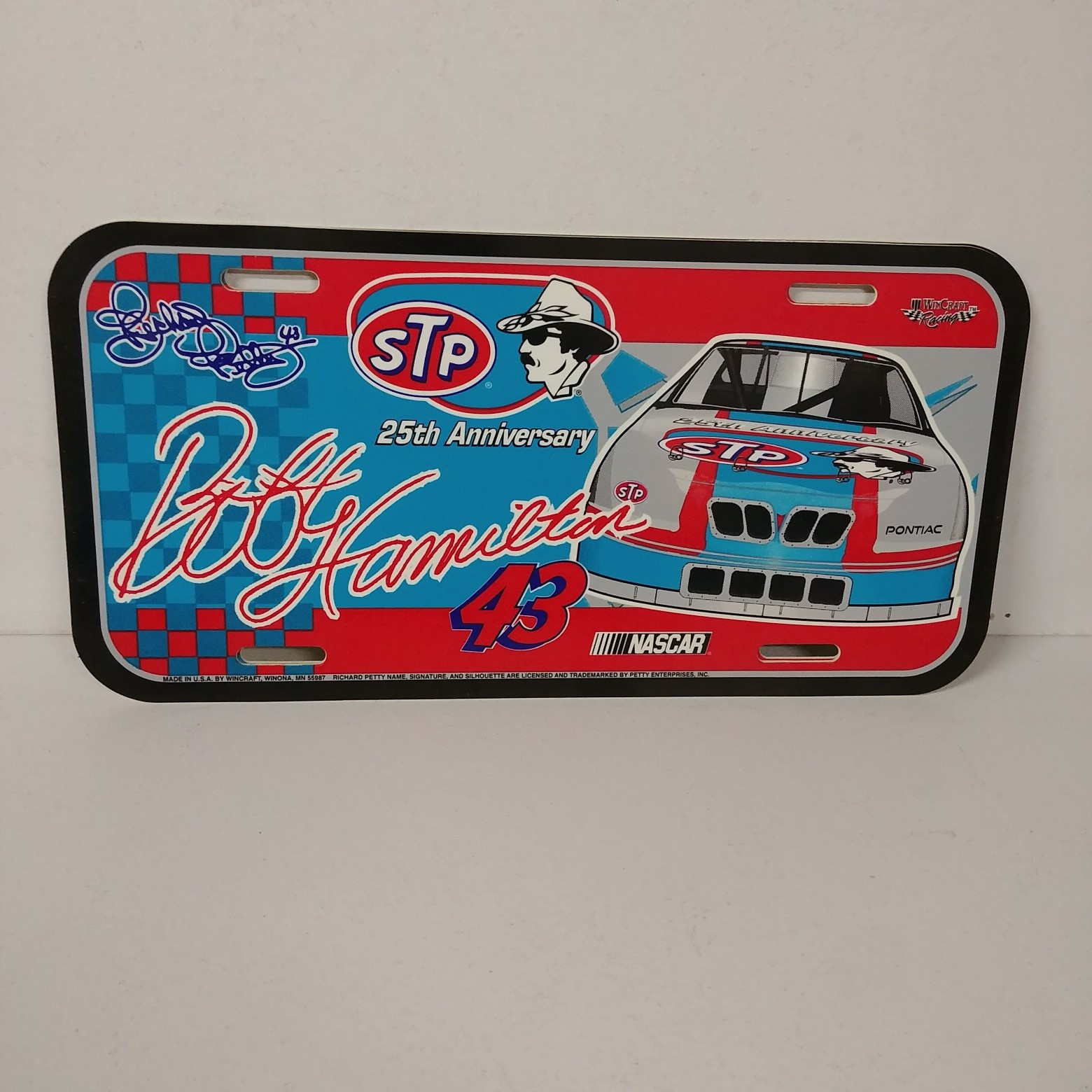 1996 Bobby Hamilton STP 25th Anniversary plastic license plate