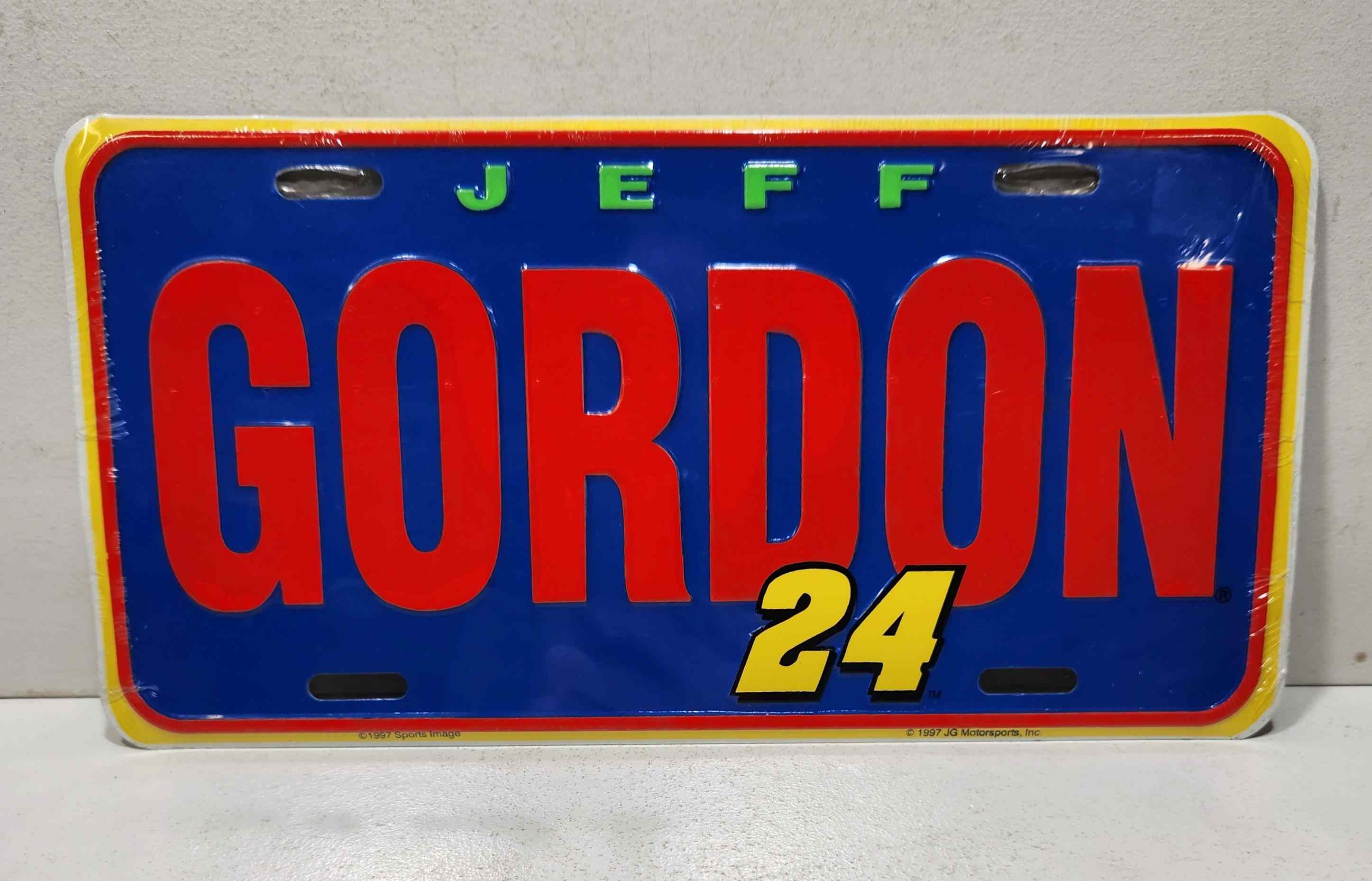 1997 Jeff Gordon "Big Gordon" metal license plate