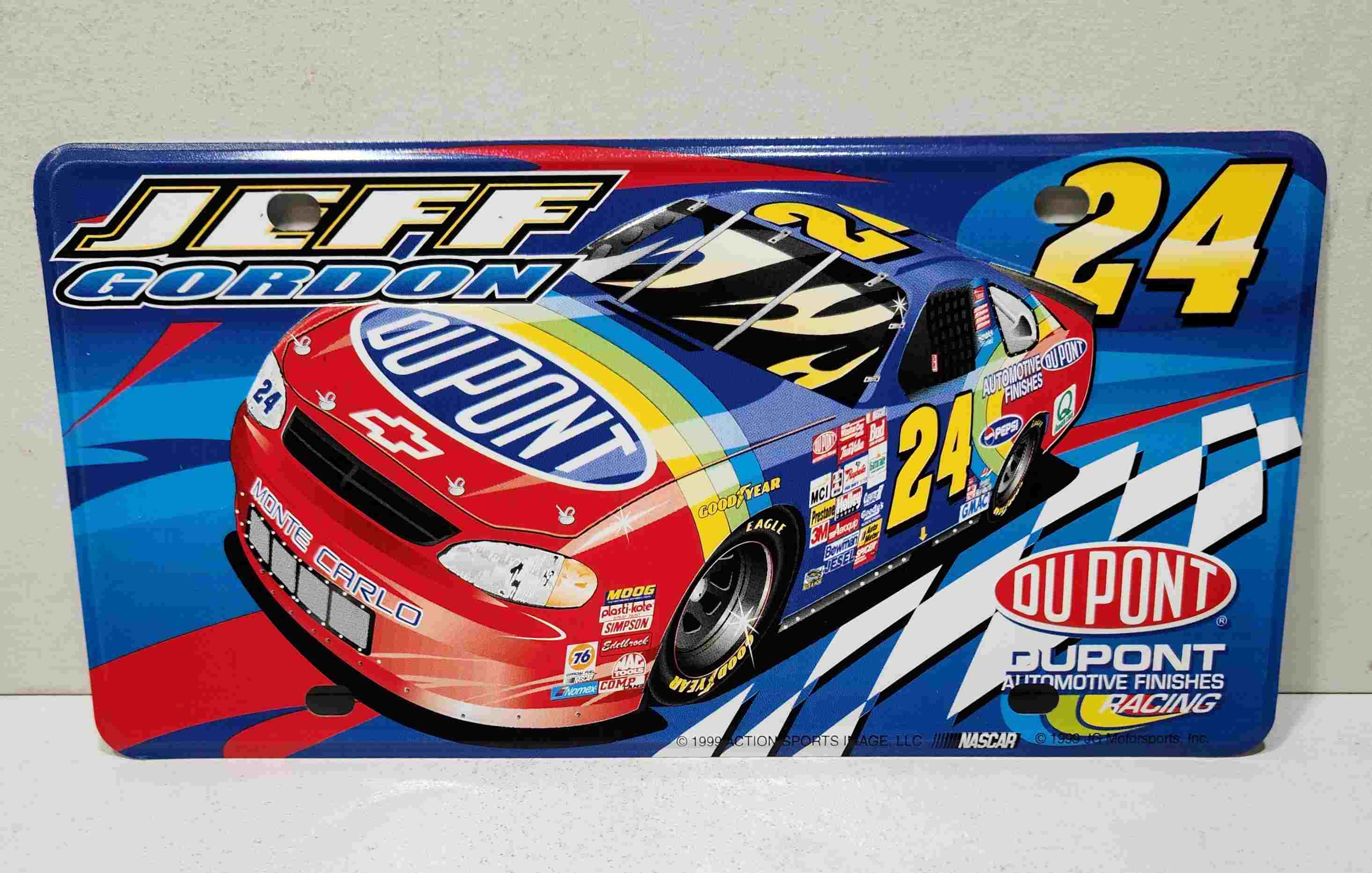 1999 Jeff Gordon DuPont metal license plate