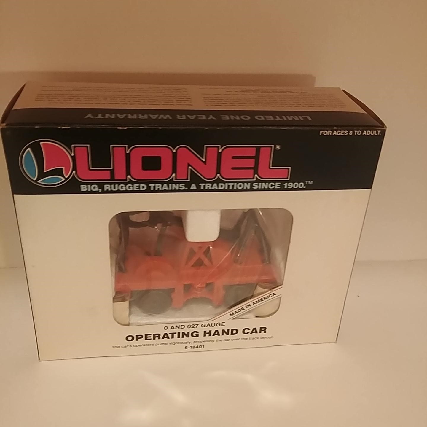 1987-88 Lionel 6-18401 Workman Handcar for O and O27 gauge