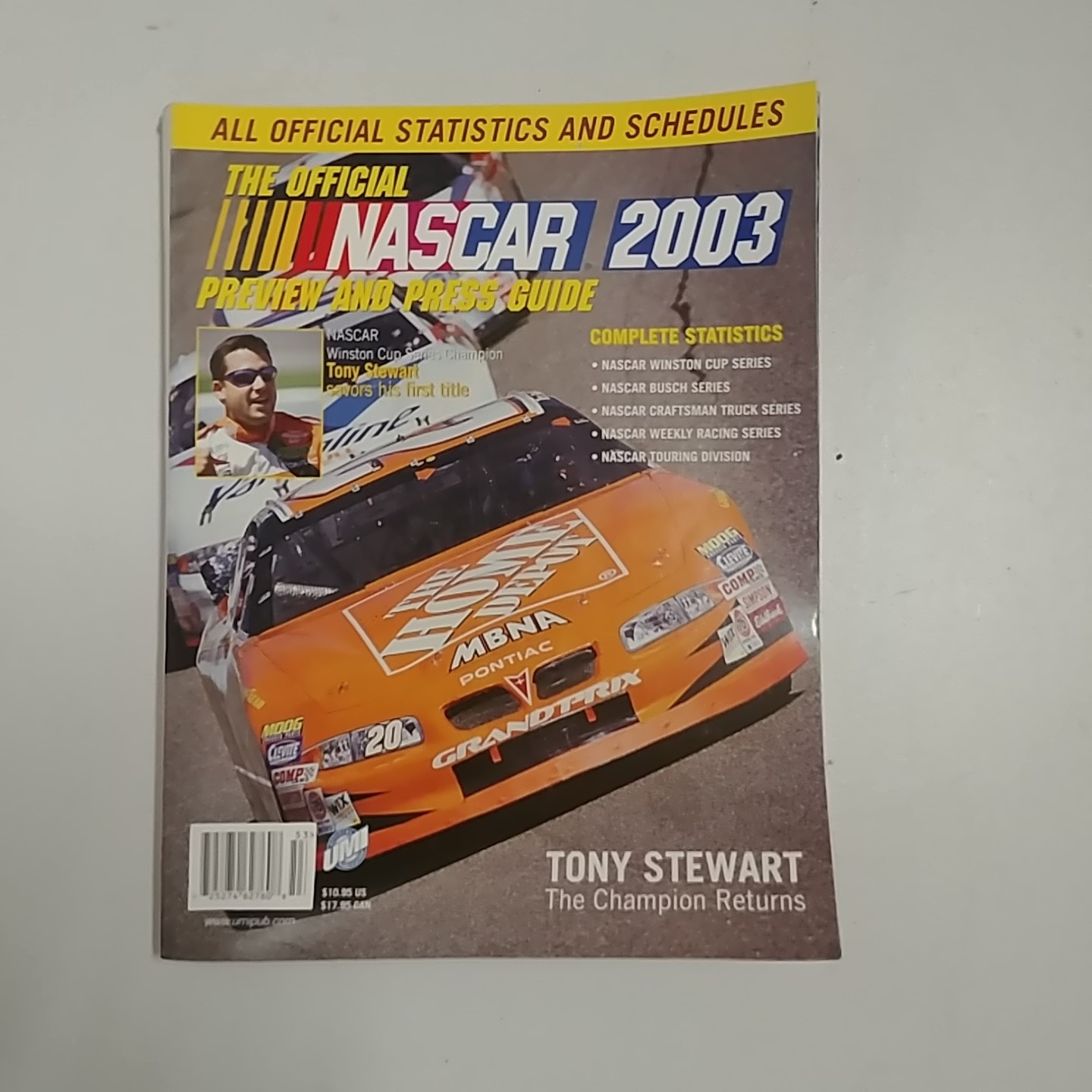 2003 Preview and Press Guide Stewart on Cover