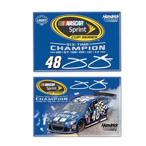 2013 Jimmie Johnson Lowe's 6-Time Champion magnet set