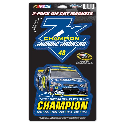 2016 Jimmie Johnson Lowe's 7-Time Champion 2-pk magnets