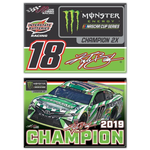 2019 Kyle Busch Monster Energy Series Champion 2 pack magnet