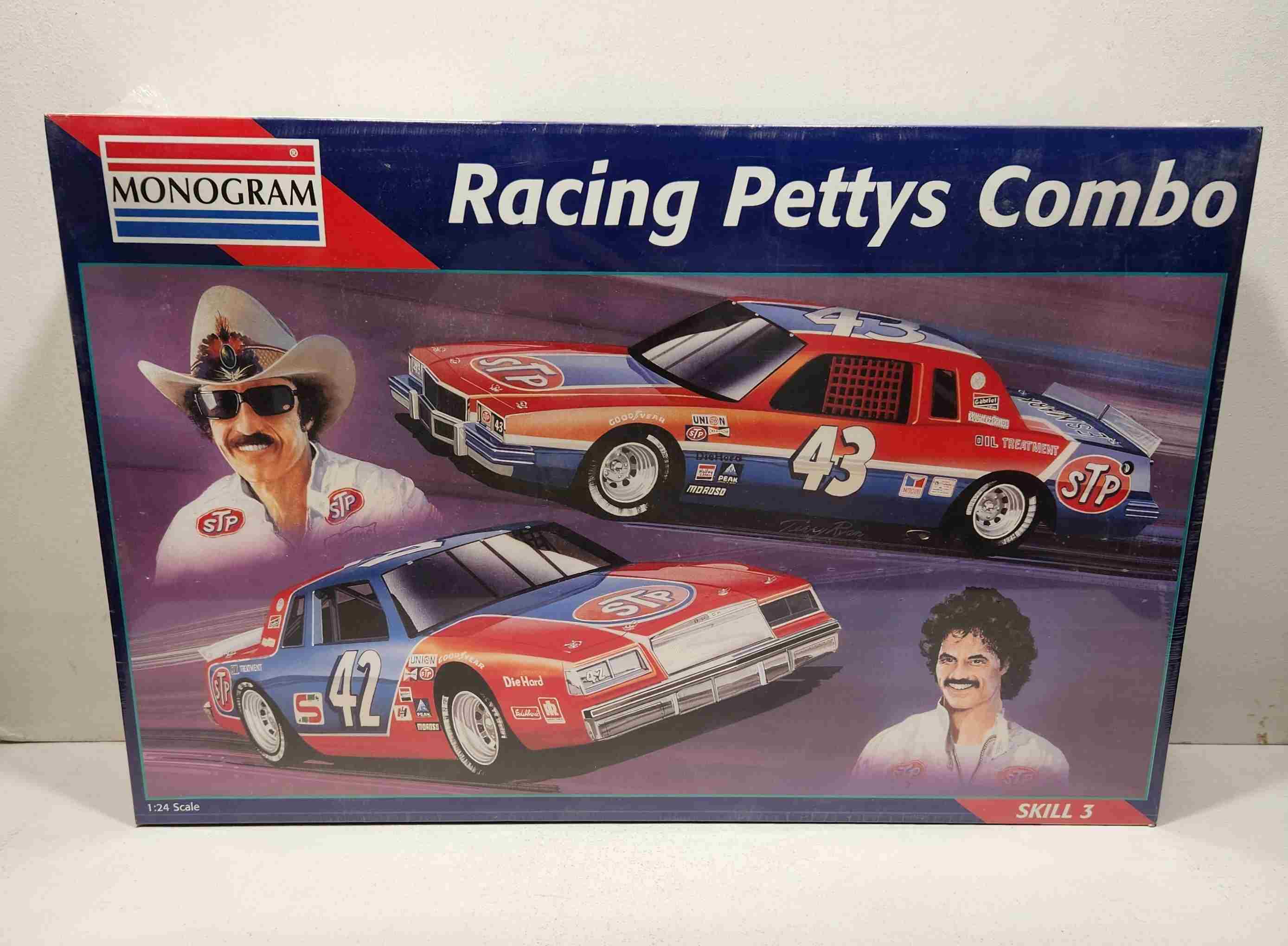 1981/1982 Richard and Kyle Petty 1/24th  #42 STP Buick and #43 STP Pontiac model kit by Monogram