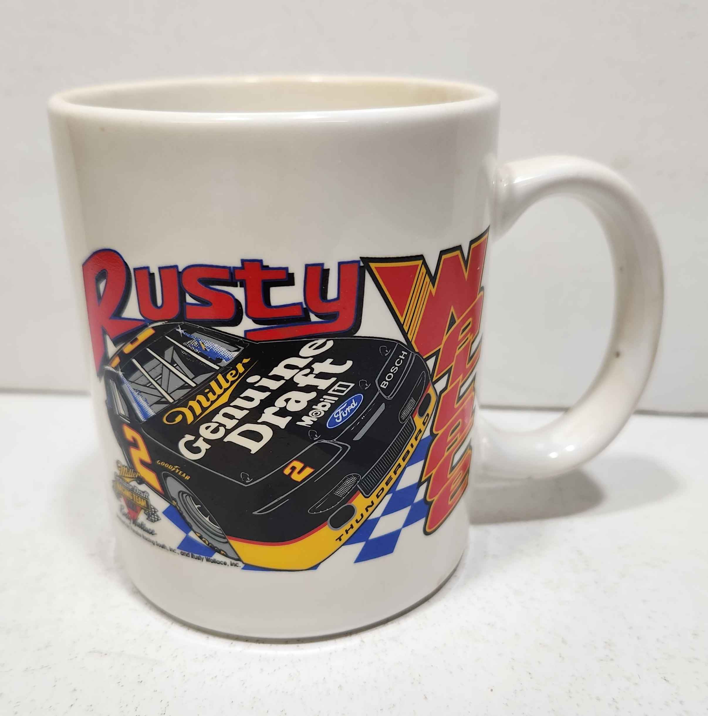 1995 Rusty Wallace Miller Genuine Draft collectors mug