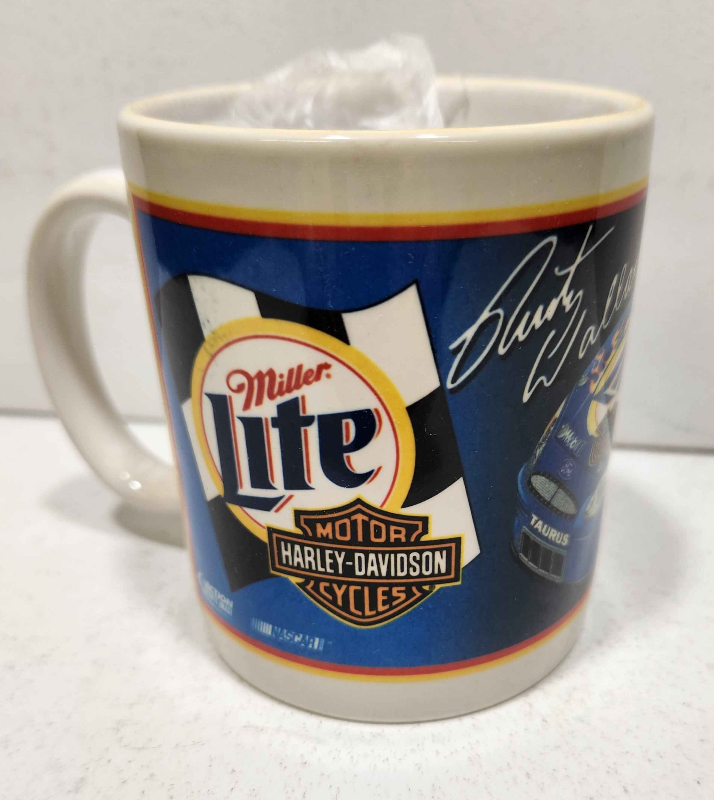 1999 Rusty Wallace Miller Lite "Harley Davidson" collectors mug