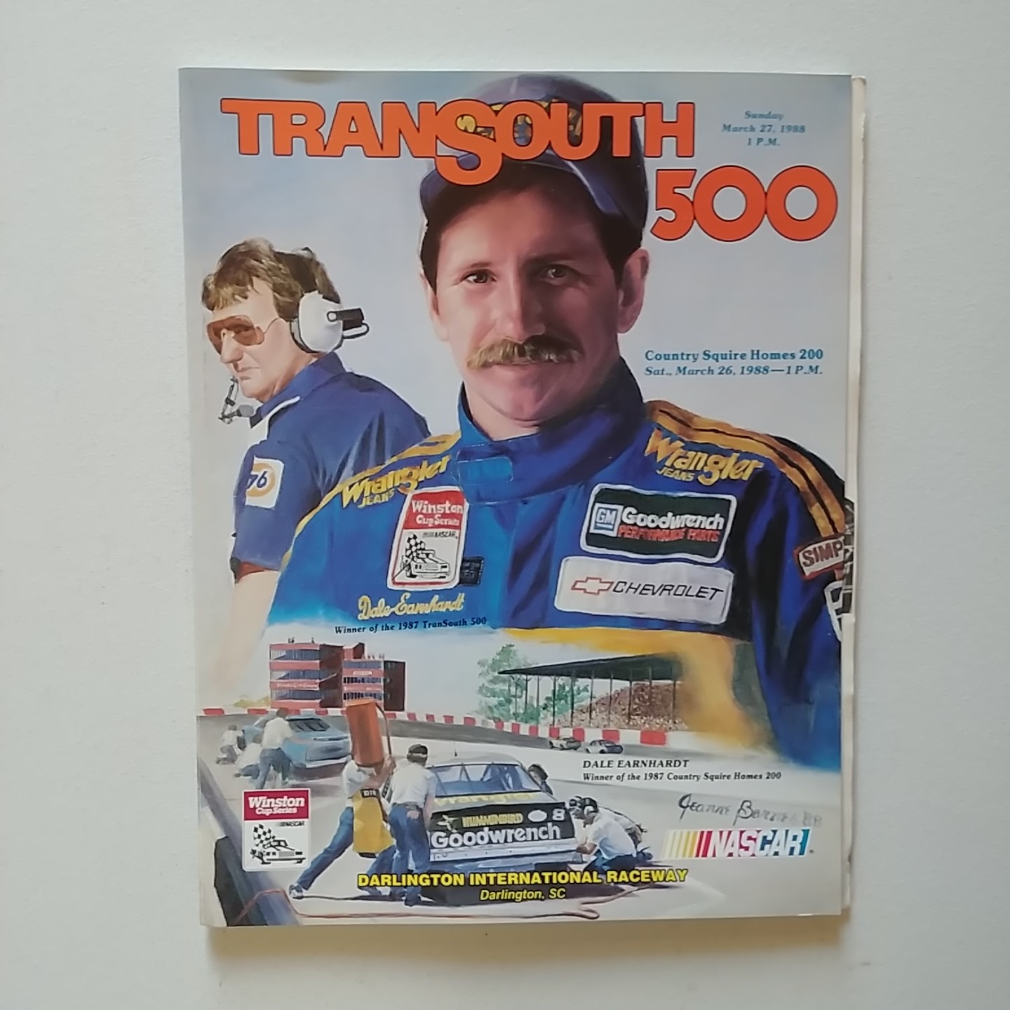 1988 Darlington Transsouth 500 March Program