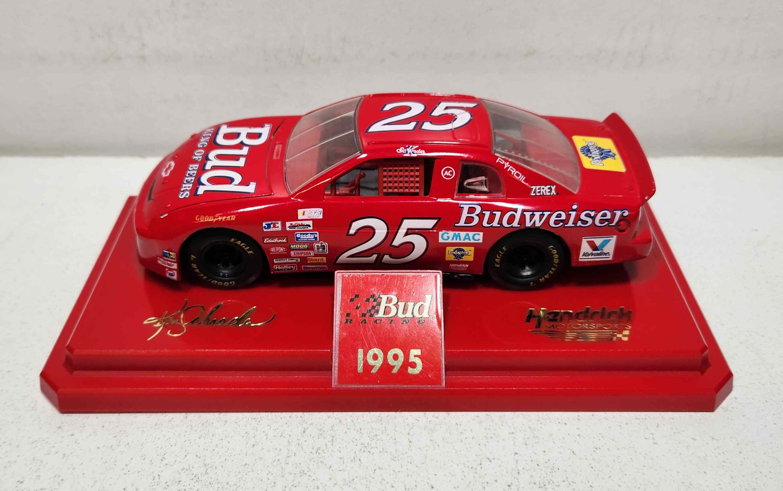 1995 Ken Schrader 1/24th Budweiser clear window bank Monte Carlo