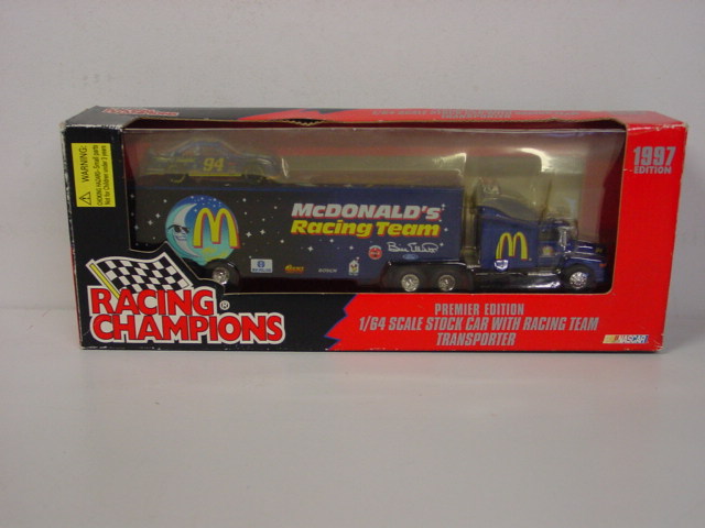 1997 Bill Elliott 1/64th McDonald's "Mac ToNight" Transporter w/car
