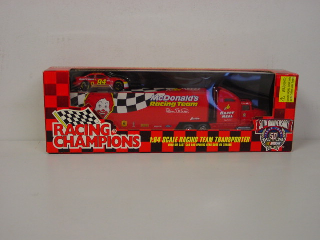 1998 Bill Elliott 1/64th McDonalds Racing Team Transporter w/car