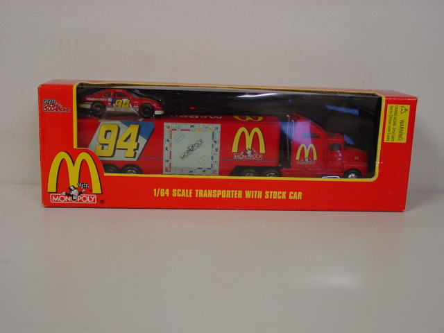 1998 Bill Elliott 1/64th McDonald's "Monoply" Transporter w/car