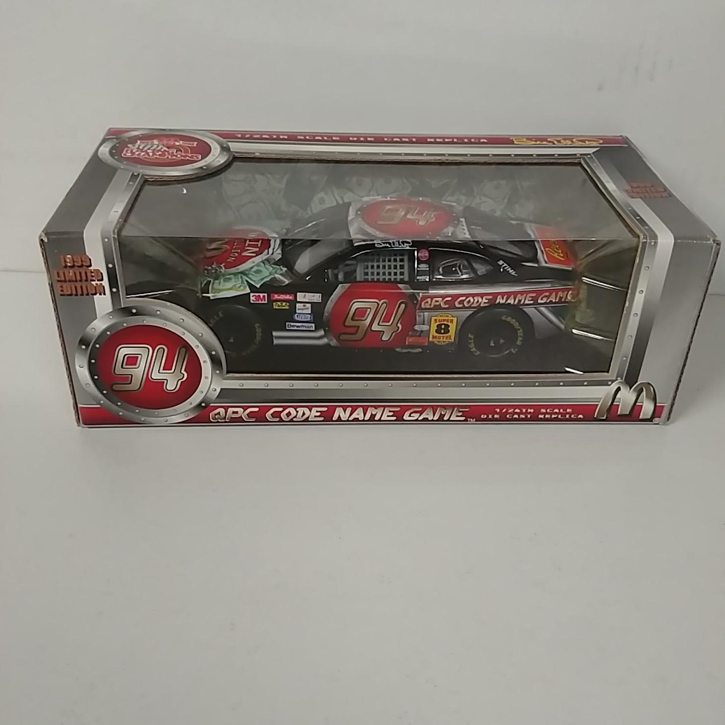 1999 Bill Elliott 1/24th McDonald's "QPC Code Name Game" car