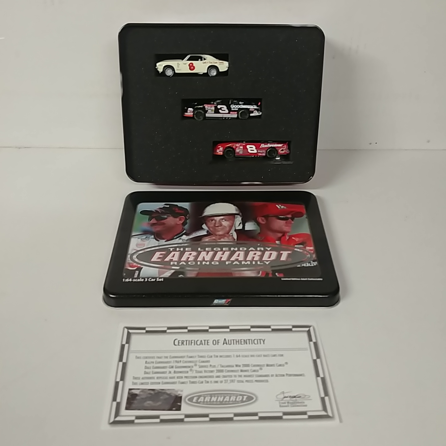 Earnhardt 1/64th Family Three Car Tin Set