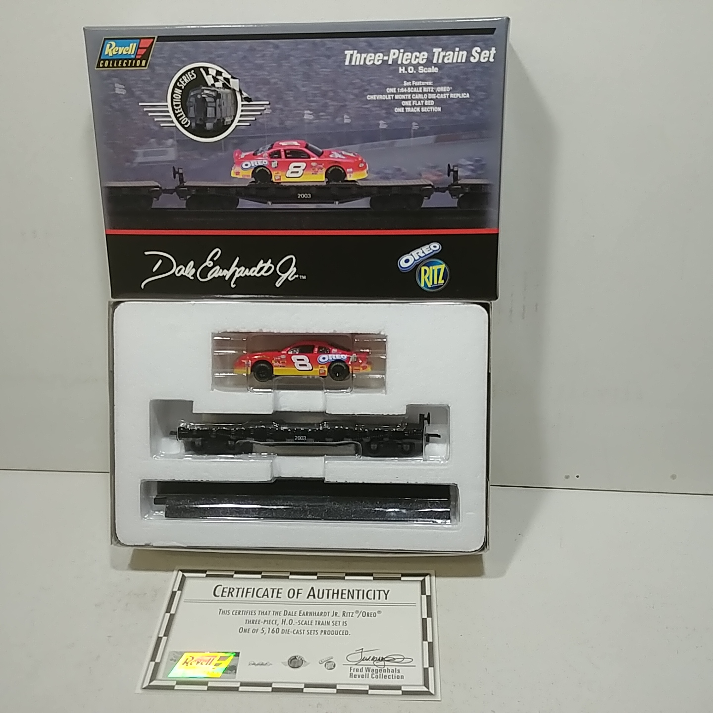 2003 Dale Earnhardt Jr 1/64th Oreo/Ritz flat car with Monte Carlo add on