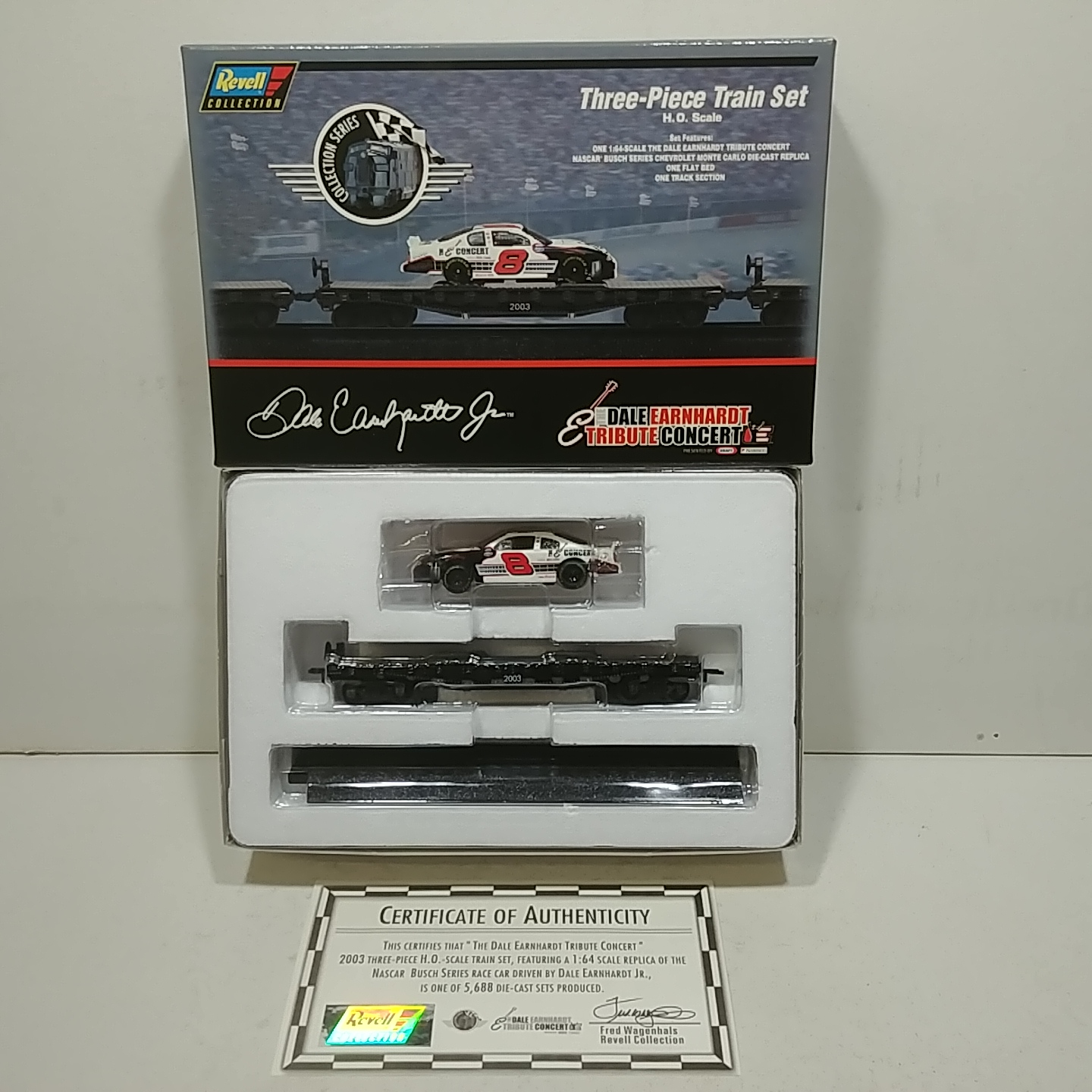 2003 Dale Earnhardt Jr 1/64th Tribute Concert flat car with Monte Carlo add on