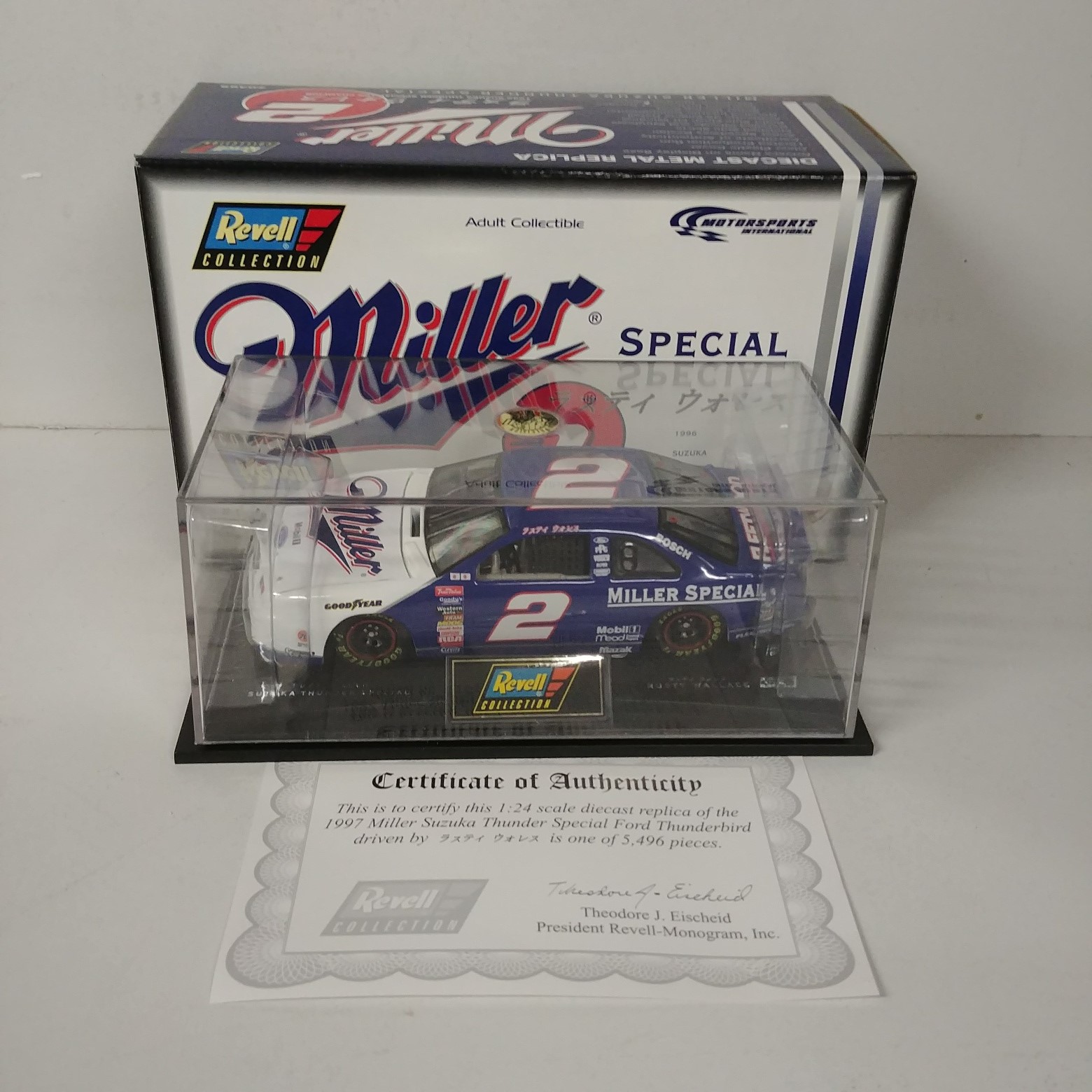 1997 Rusty Wallace 1/24th Miller "Japan Miller Special" c/w car