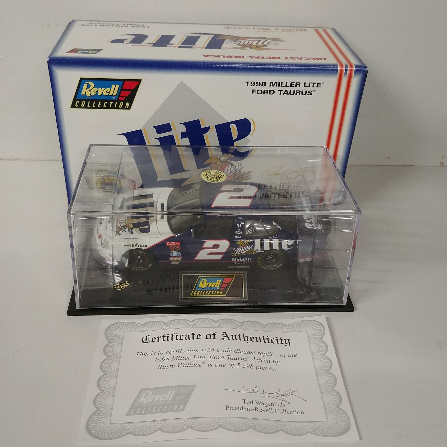 1998 Rusty Wallace 1/24th Miller Lite c/w car