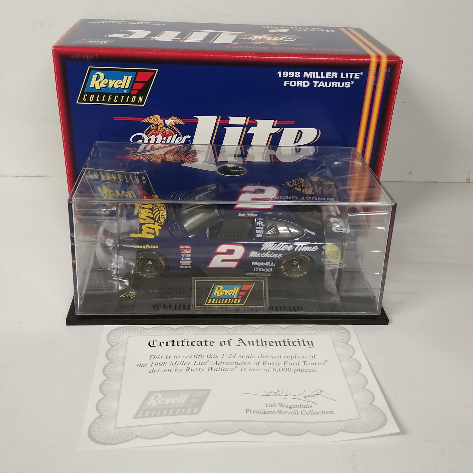 1998 Rusty Wallace 1/24th Miller Time "Adventures of Rusty" c/w car