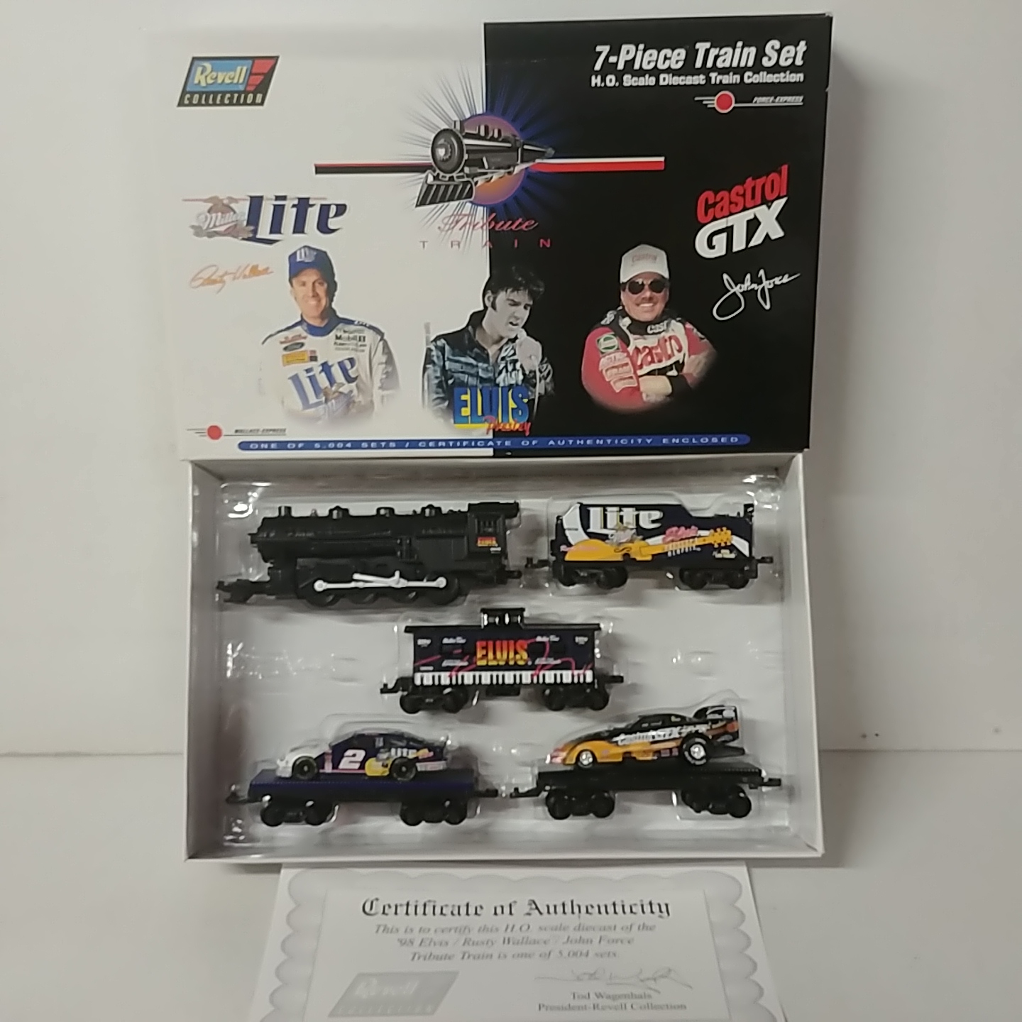 1998 John Force/Rusty Wallace 1/64th Miller Lite "Elvis" train set