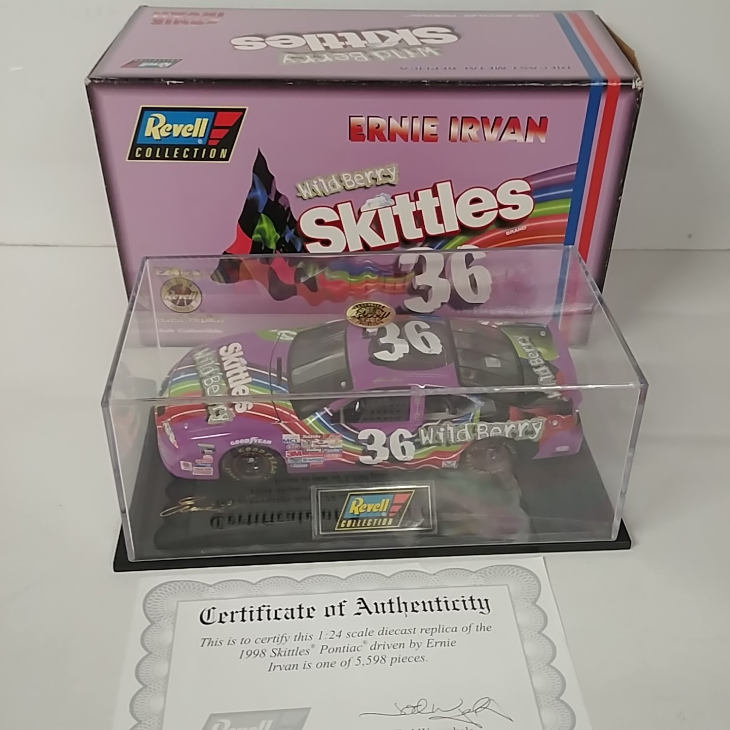 1998 Ernie Irvan 1/24th Skittles "Wild Berry"c/w car