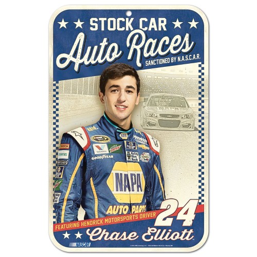 2016 Chase Elliott Vintage "Stock Car Auto Races" sign