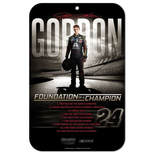 2016 Jeff Gordon "Foundation of a Champion Retirement" plastic sign