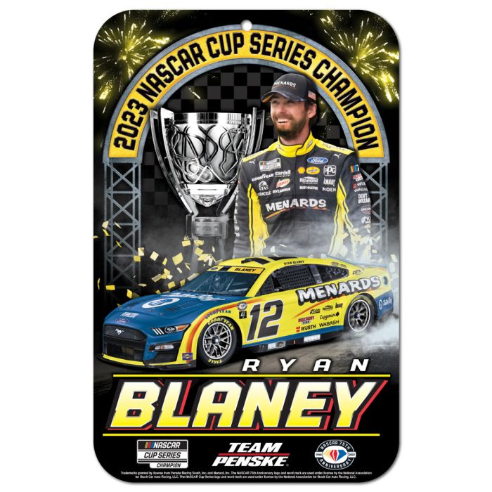 2023 Ryan Blaney Menards "Nascar Series Champion" plastic sign
