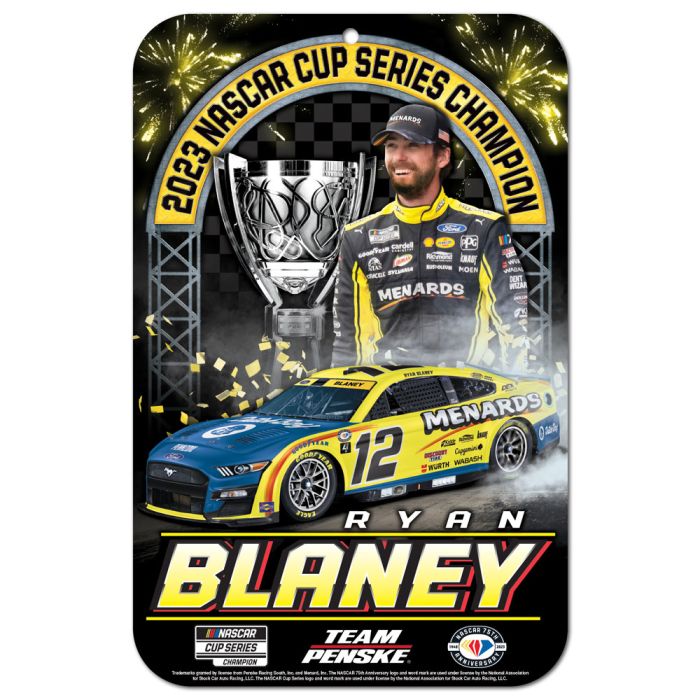 2023 Ryan Blaney Menards "Nascar Series Champion" plastic sign