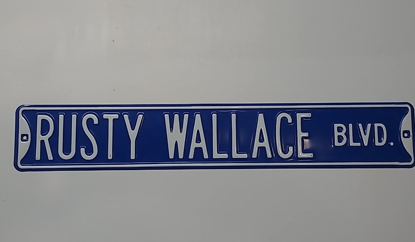 1998 Rusty Wallace BLVD Sign in Miller Lite Colors