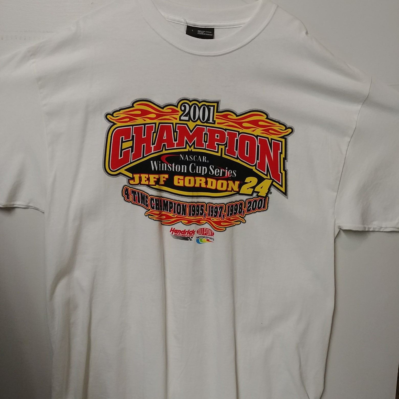 2001 Jeff Gordon Dupont "4 Time Champion" white tee