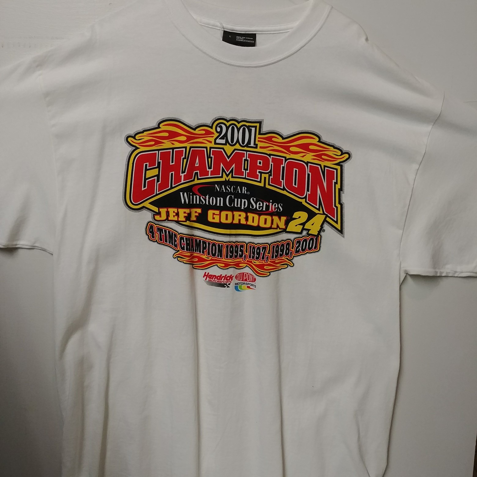 2001 Jeff Gordon Dupont "4 Time Champion" white tee