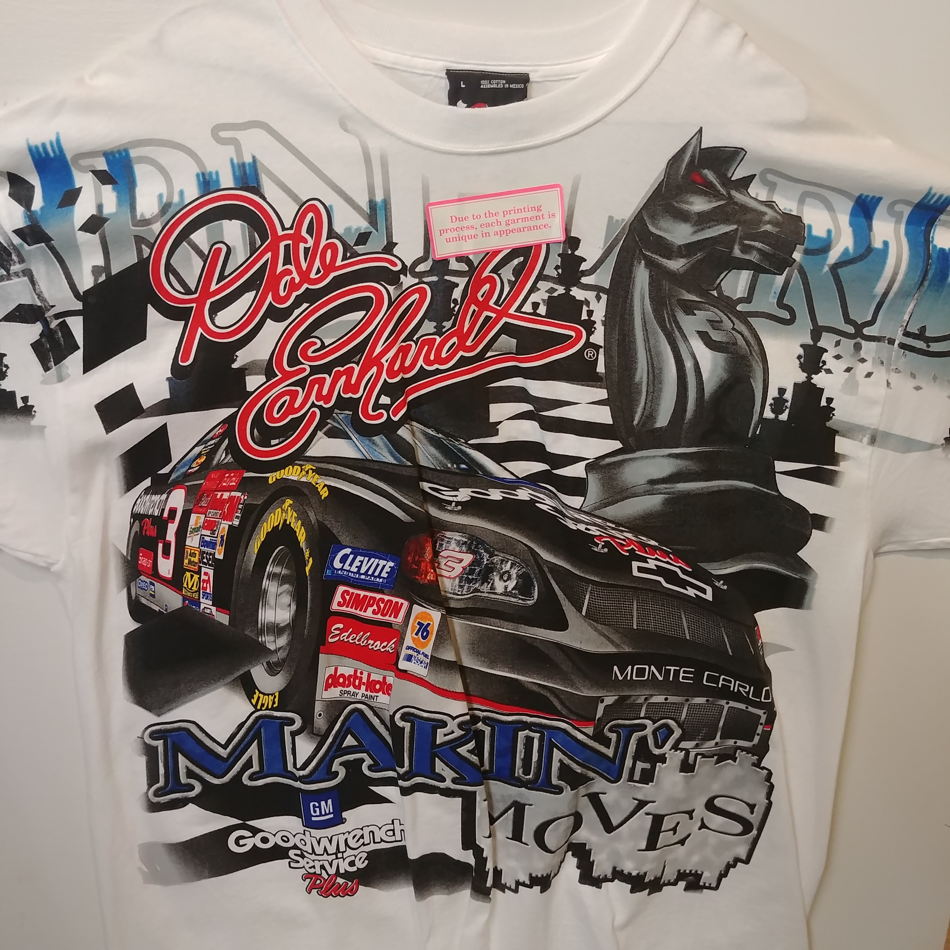 2001 Dale Earnhardt GM Goodwrench "Making Moves" Total Print tee