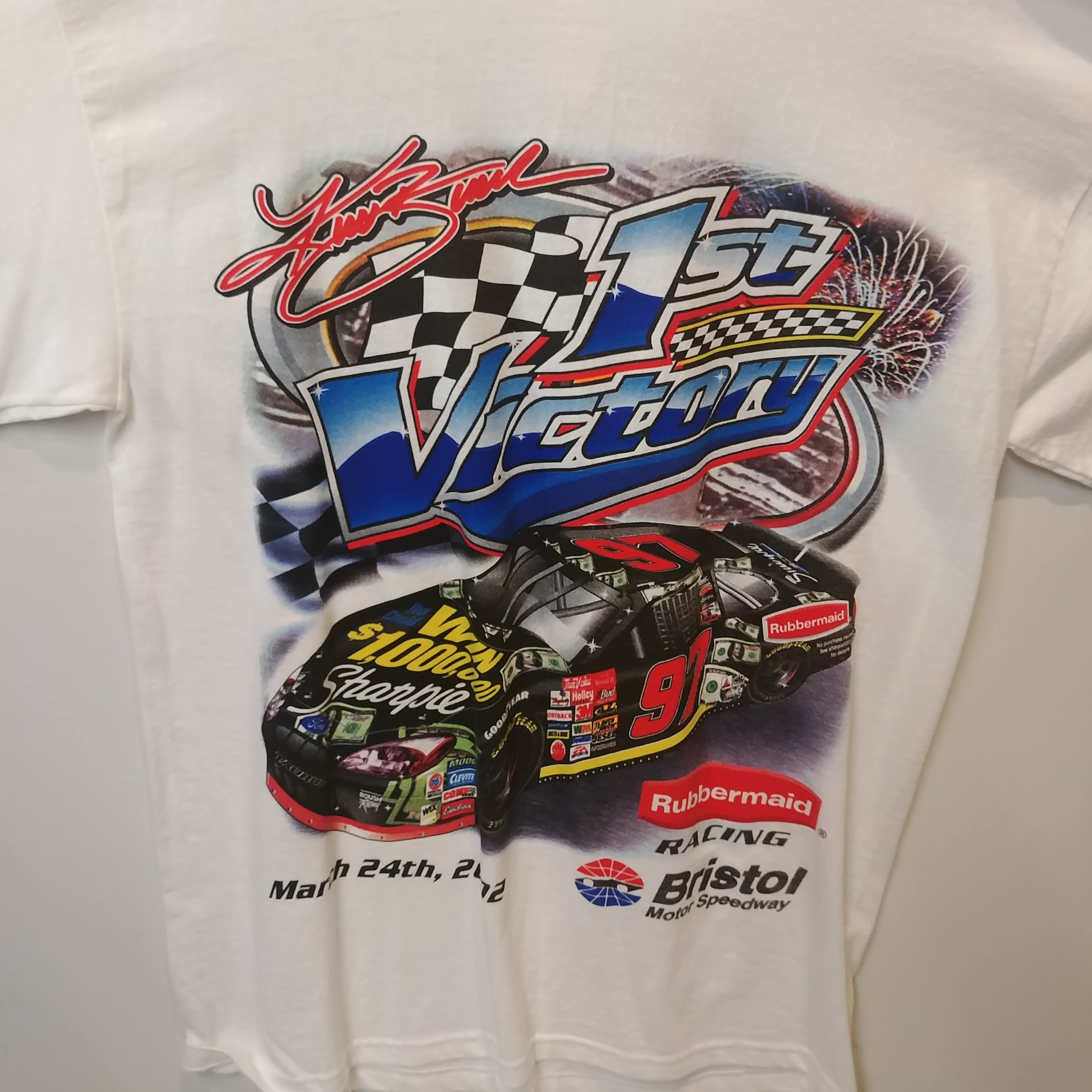 2002 Kurt Busch Sharpe/Rubbermaid "First Victory" tee