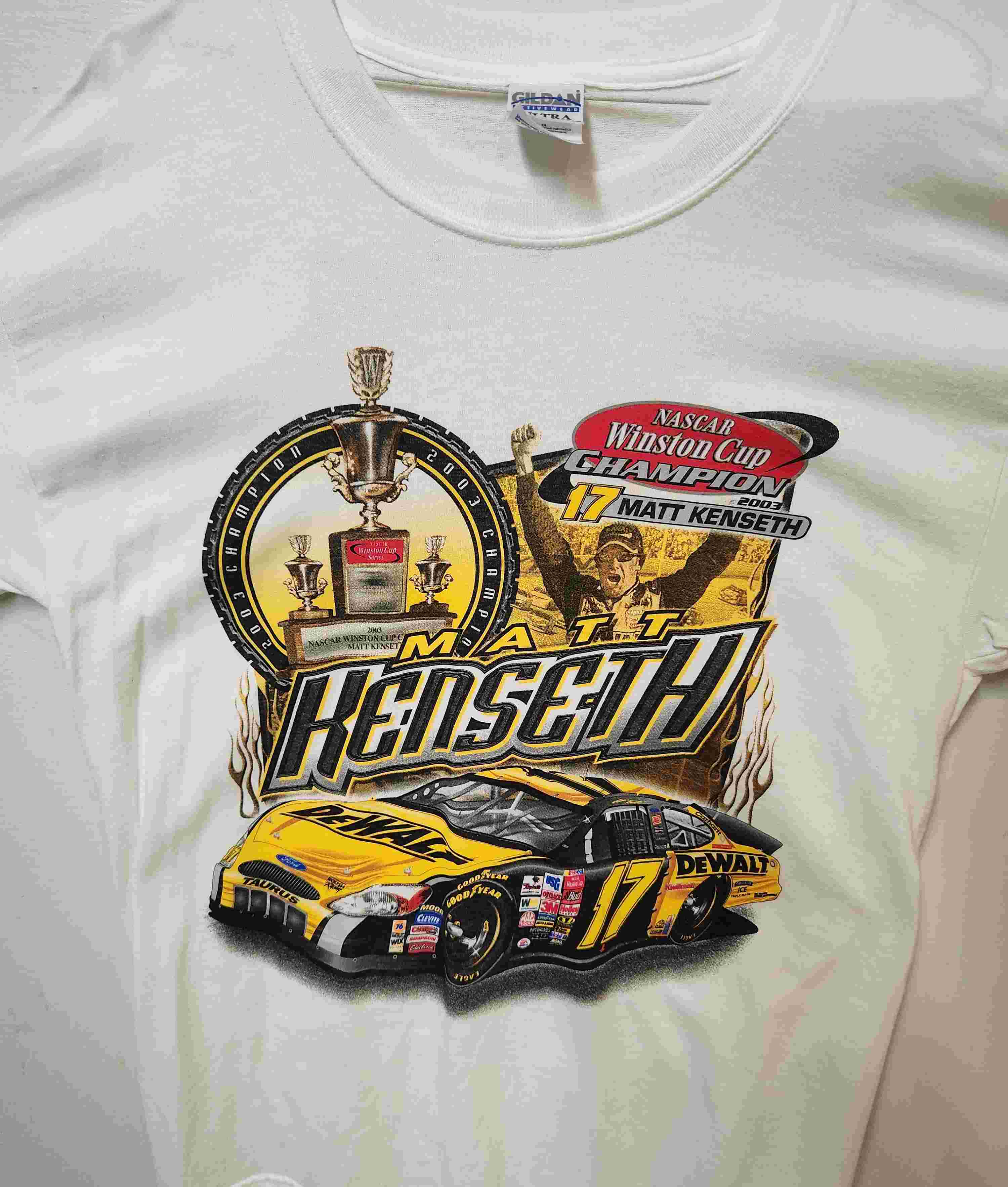 2003 Matt Kenseth Dewalt "Winston Cup Champion" white tee