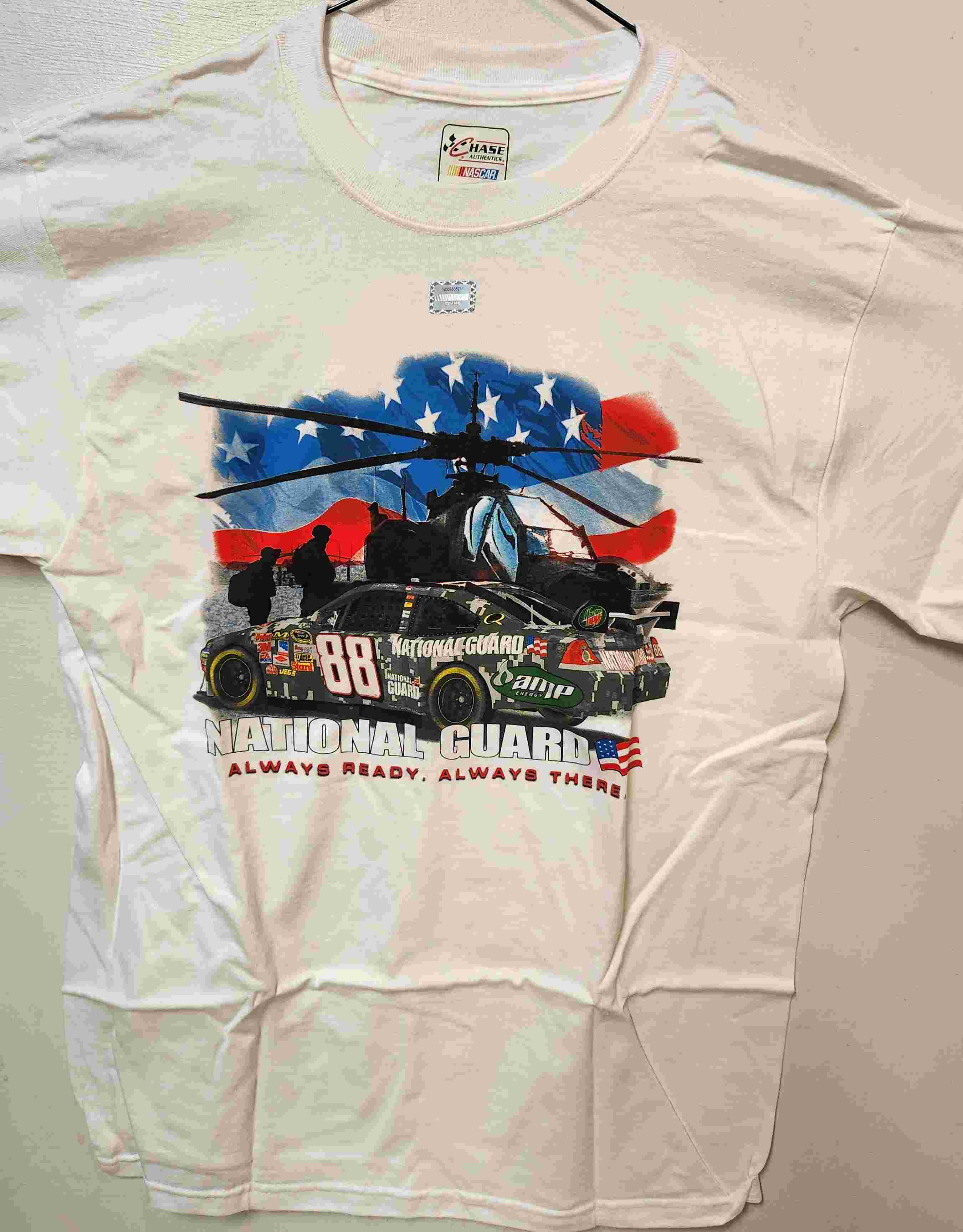 2008 Dale Earnhardt Jr National Guard "Always Ready Always There" white tee