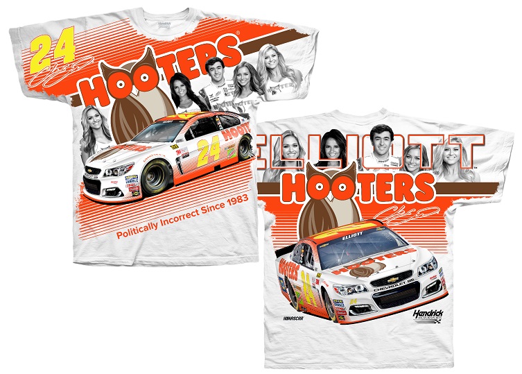 2017 Chase Elliott Hooters Total Print tee