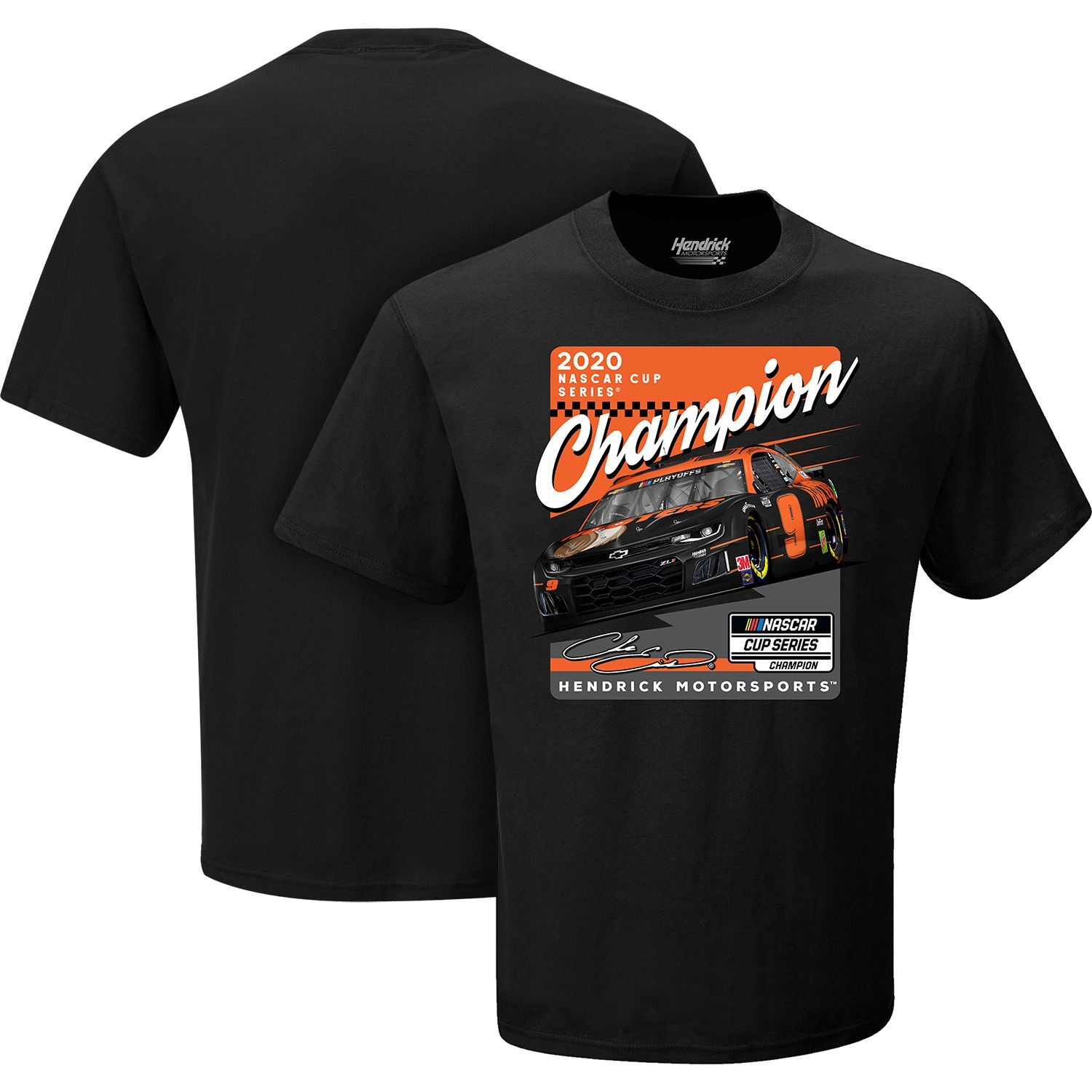 2020 Chase Elliott Hooters "NASCAR Cup Champion" black 1 spot tee