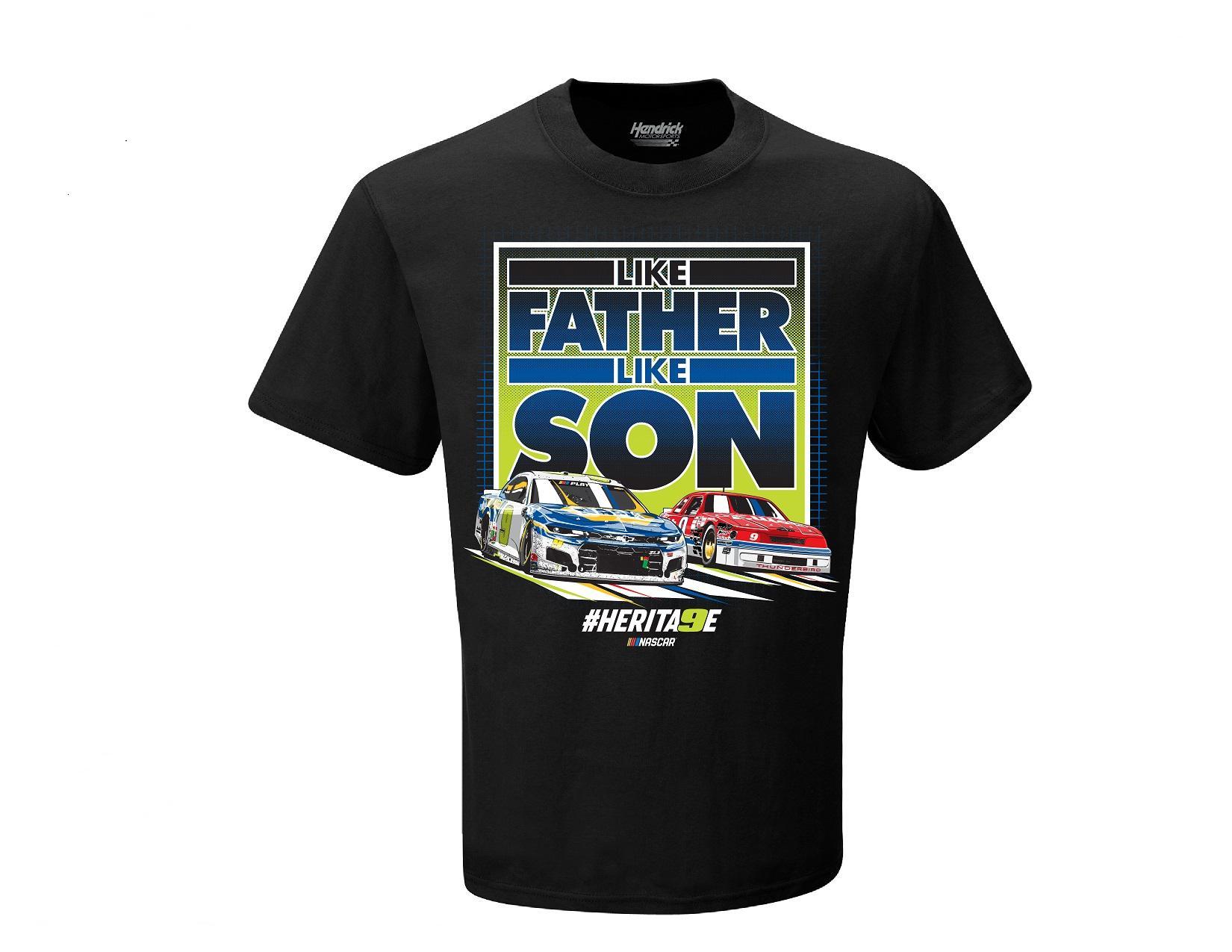 2020 Bill and Chase Elliott "Like Father Like Son" one sided tee