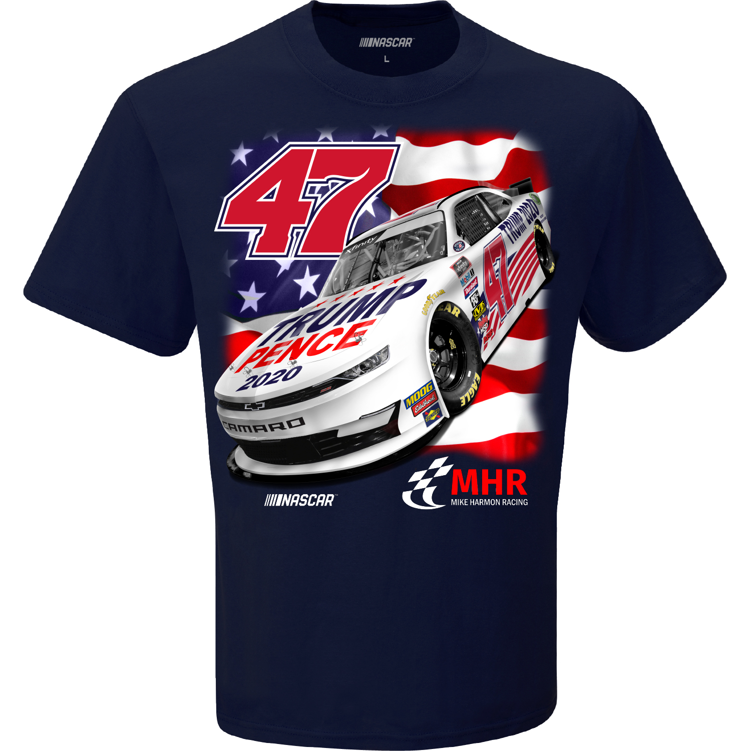 2020 Joe Nemechek "Trump Pence" Xfinity Series" one spot tee