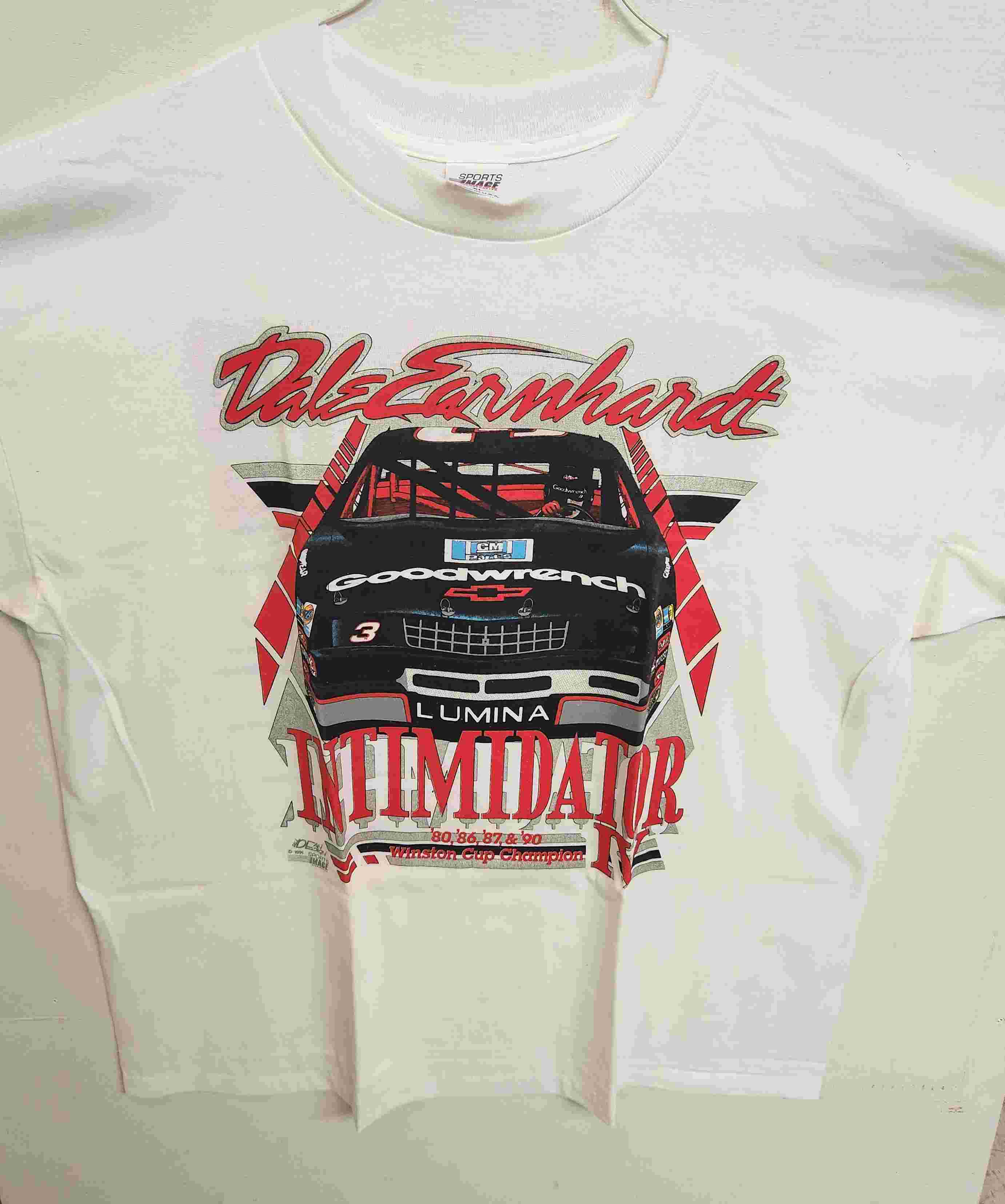 1991 Dale Earnhardt GM Goodwrench "Tour" 4 Time Champion white  tee