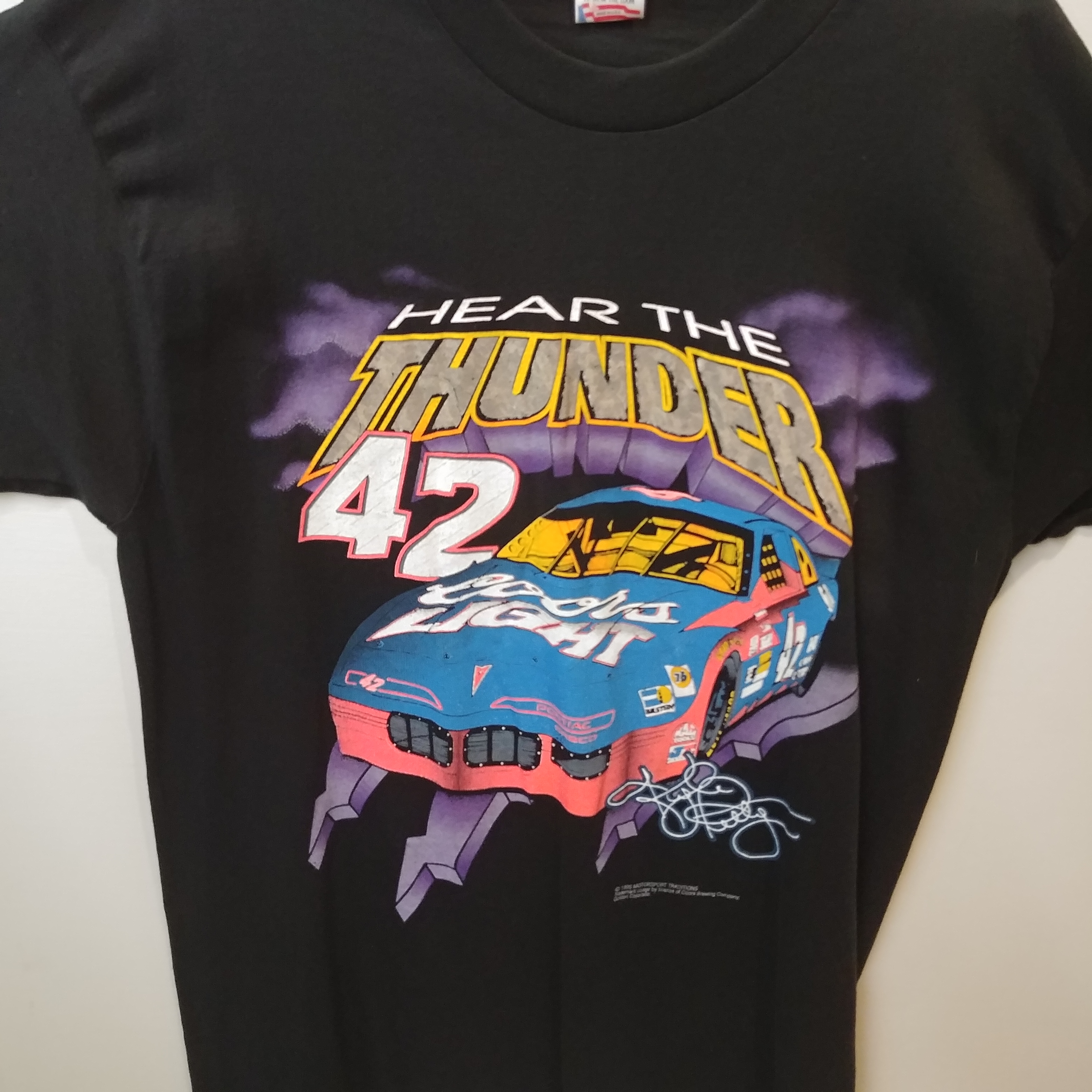 NIEUWE Vintage Nascar 1995 Kyle Petty XL Kleding Herenkleding Overhemden & T-shirts T-shirts T-shirts met print Coors Light # 42 All Over Print Shirt 
