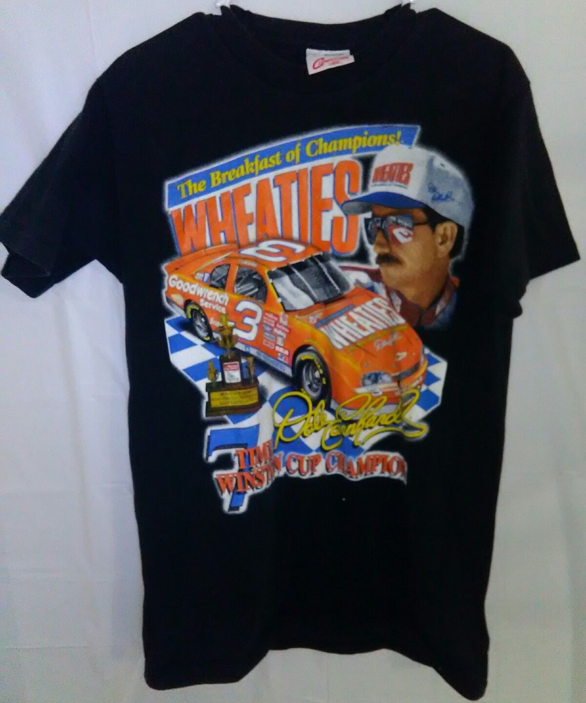 1997 Dale Earnhardt Wheaties "7-Time Champion" black tee