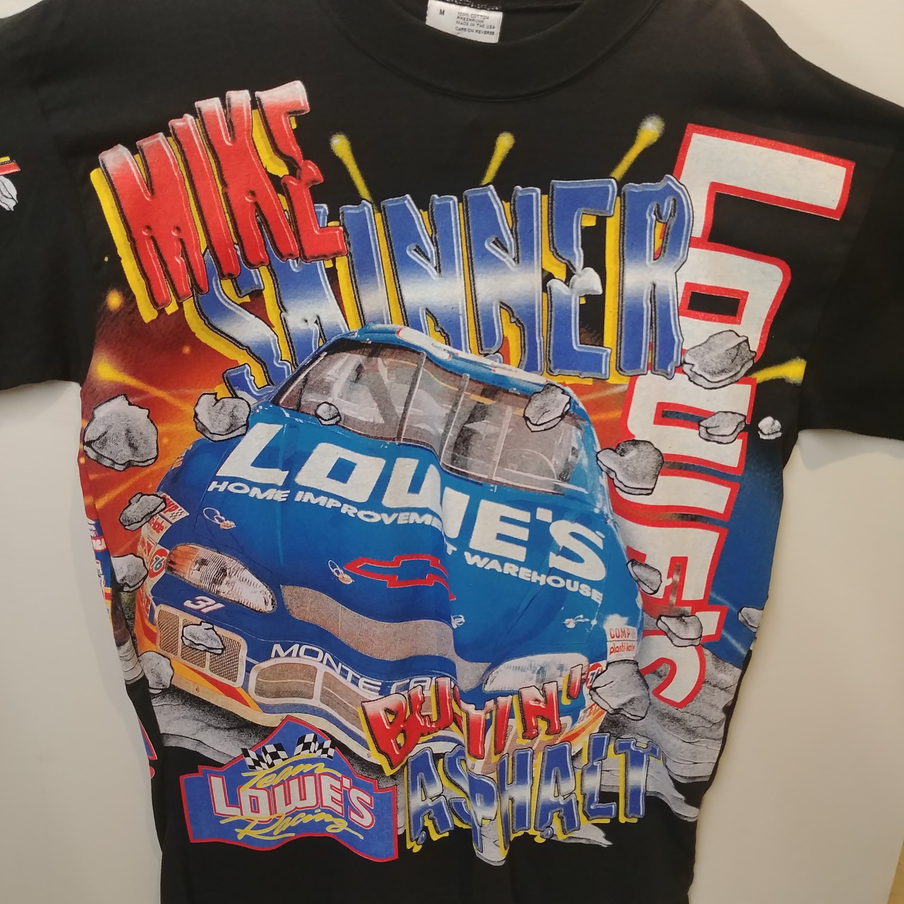 1997 Mike Skinner Lowe's "Bustin' Asphalt" Total Print tee