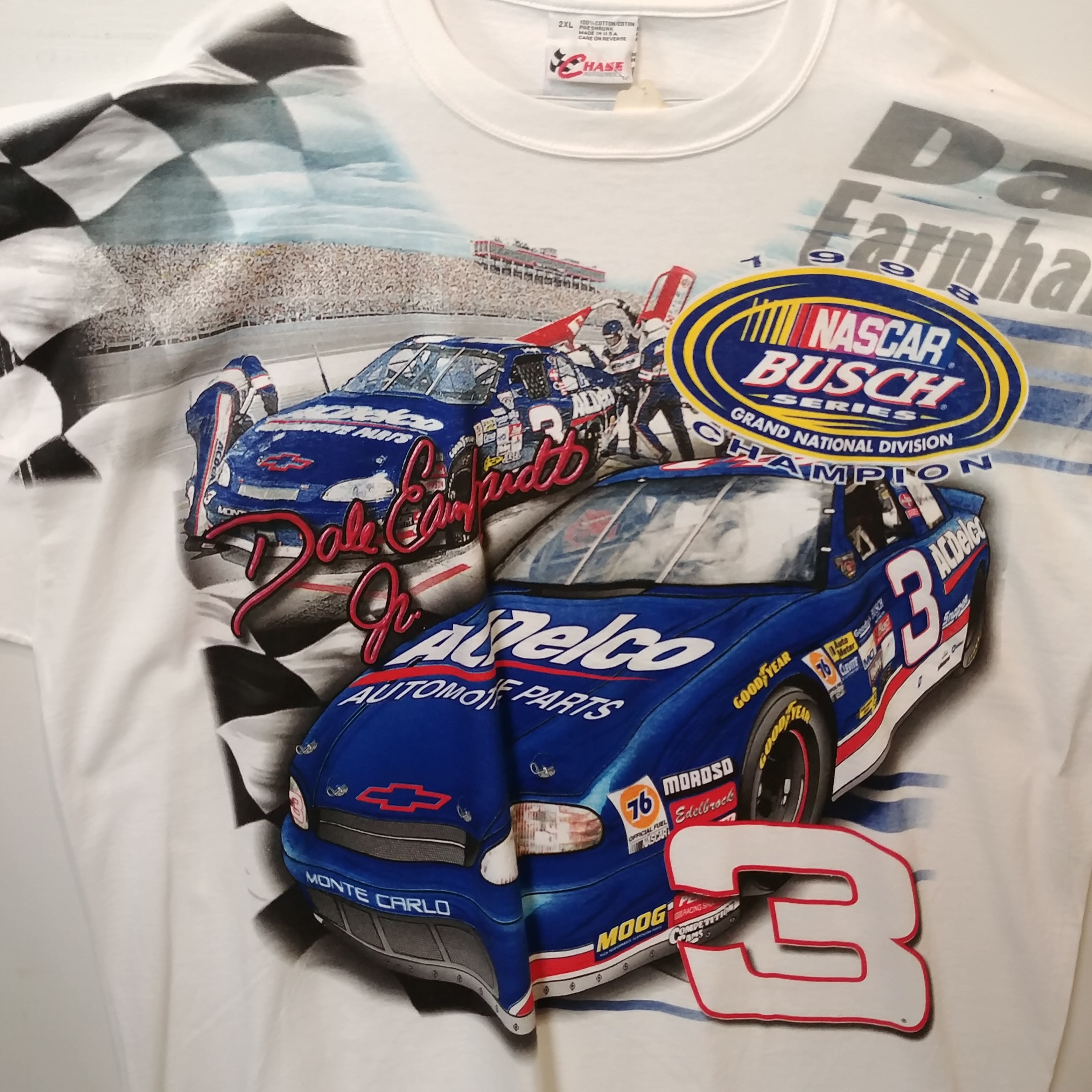 1998 Dale Earnhardt Jr AC Delco "Busch Series Champion" Total Print tee